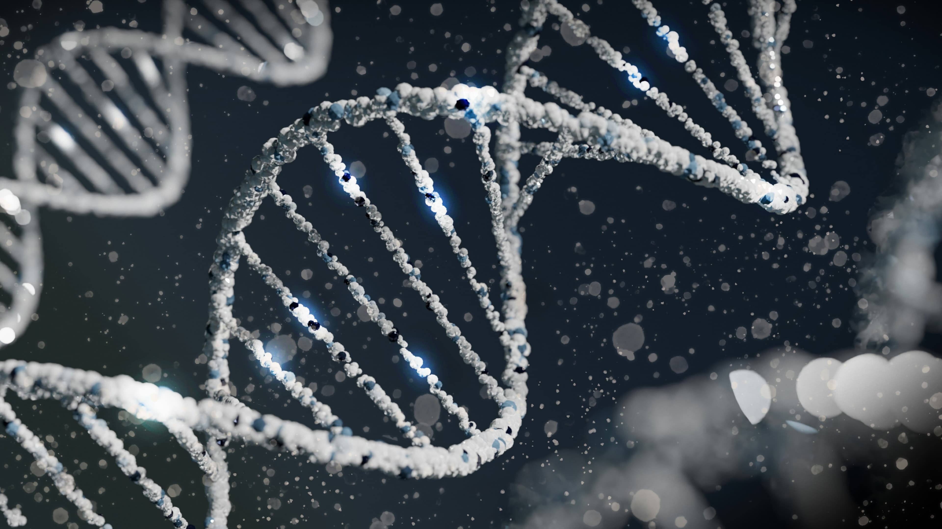 DNA-Doppelhelix-Visualisierung zur Darstellung genetischer Analyse